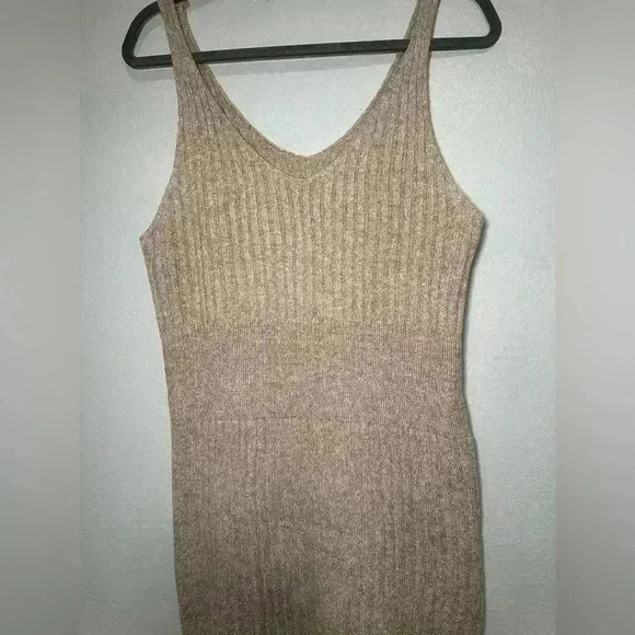 210. Woman Sleeveless Sundress Casual Ribbed Knit Tank Dress Bodycon Dress - Picture 2 of 4